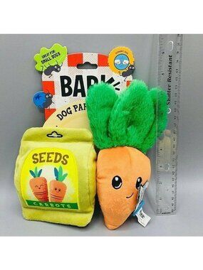 Bark Dog Park Picnic The Aristocarrots Squeaks Plush Dog Toy